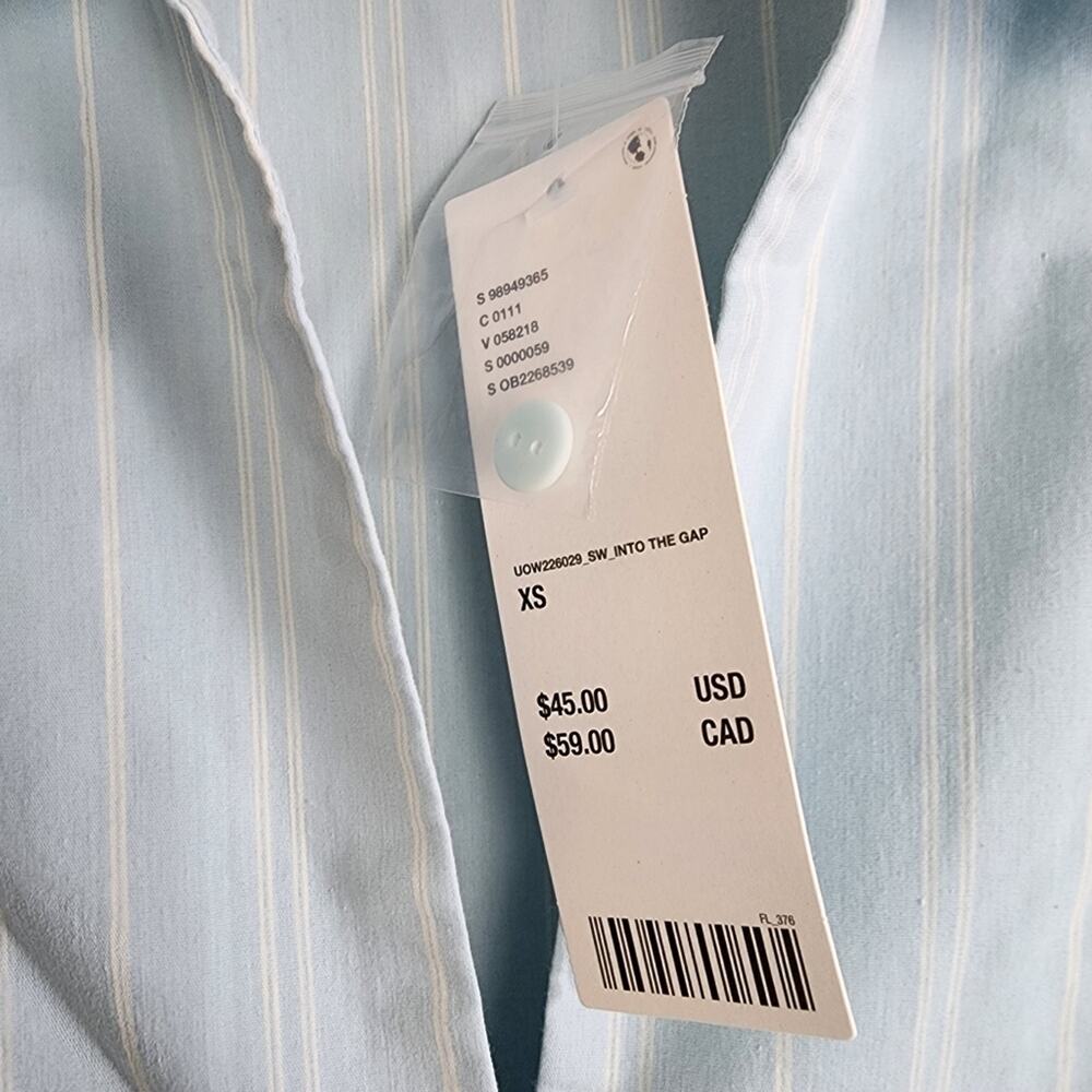 Urban Outfitters UO Blue & White Striped Button Down Sleeveless Tank Top | XS - Picture 7 of 10